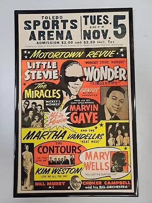 Mary Wells Marvin Gaye Stevie Wonder Motortown Revue Framed Concert Poster • $21.99