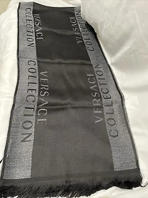 NWT Gianni Versace Wool Scarf Made In Italy Grey • $89.99