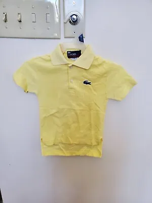 VINTAGE 80's IZOD LACOSTE Polo Shirt Alligator Light Yellow Kids Size 4 • $8