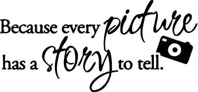 Removable Vinyl Wall Art   Because Every Picture Has A Story To Tell    Quote • $9.99