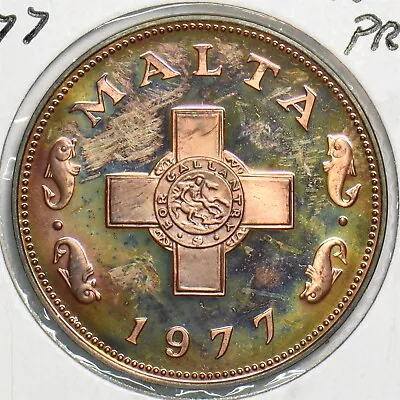 Malta 1977 Cent Proof 197679 Combine Shipping • $25.99