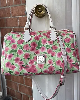 EUC! Dooney & Bourke PINK Small Petunias Collection Classic Satchel Fun Bag! • $79