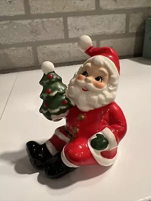 Vintage NAPCO NAPCOWARE SANTA CLAUS Figurine X8393 Seated With Christmas Tree • $34.99