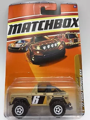 Matchbox 2010 MBX Desert Endurance '72 Ford Bronco 4x4 90/100 Tan #6 1:64 Scale • $16.14