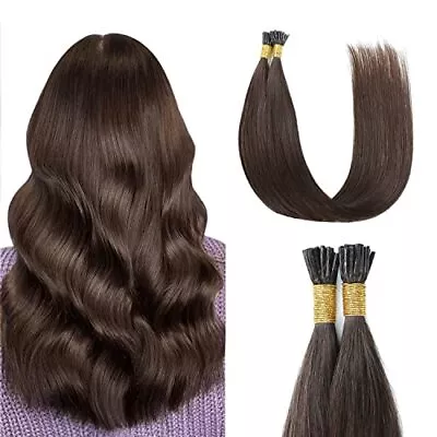 I Tip Hair Extensions Human Hair Dark Brown 40 Grams 50 Strands/Package Pre B... • $61.08