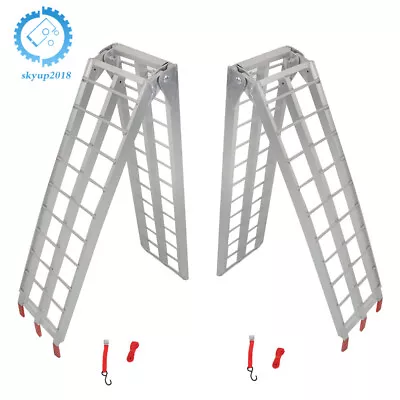 2pcs ATV UTV 7.5' Aluminum Folding Loading Ramps For Truck Motorcycle Lawn Mower • $120.31