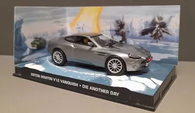 James Bond Aston Martin V12 Vanquish Goldeneye Diorama 1:43 Diecast Model 007 • £17.99