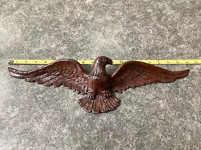 Vintage American Eagle Cast Metal Wall Hanging 19 Inches • $16.90