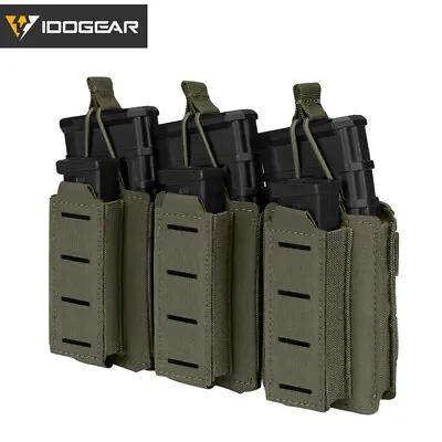 IDOGEAR Tactical LSR 9mm 556 Mag Pouch Triple Mag Carrier MOLLE Hunting Military • $25.83