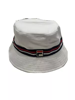 NEW - Fila Bucket Hat - Unisex Reversible - White/Navy/Red • $17.95