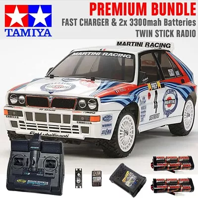 TAMIYA RC 58570 Lancia Delta (TT-02) 1:10 Premium Stick Radio Bundle • £226.95