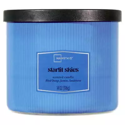 SHIP USA Scented Candle 14 Oz 3-Wick Textured Wrapped Starlit Skies Home Decor • $6.43