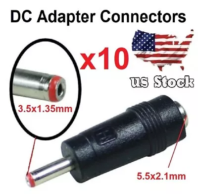 X10 Copper DC Power Connector 5.5mmx2.1mm Female To 3.5mmx1.35mm Male Adapter(HR • $4.96