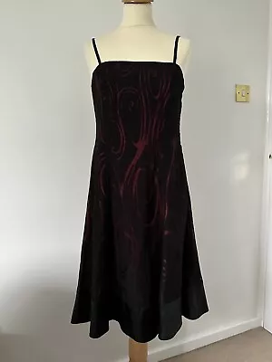 Principles Magenta / Black Knee Length Dress – Size 12 #Party #Cocktails • £5.99