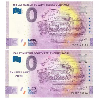 0 Euro Souvenir 100 LAT MUZEUM POCZTY I TELEKOMUNIKACJI2021 - NORMAL + ANNIVERSARY • £18.48