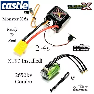 RCP-RTR Castle Creation Monster X ESC 1512 2650kv Combo XT90 Connector Installed • $299.99