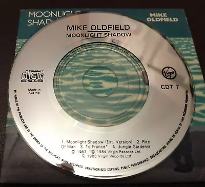 MIKE OLDFIELD Moonlight Shadow 1984 4-track 3” CD Single • £14