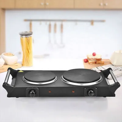 Hot Plate Electric Cooker Double Single Portable Table Top Hob 1000W/1500W UK • £13.48