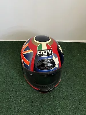 VTG AGV Racing Motorcycle Helmet Australian Sz XL 90s Great Graphics Italy • $124.88
