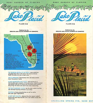 Lake Placid Florida Vintage Travel Brochure Color Photos Locator Map  • $13