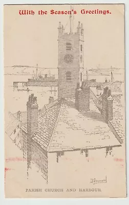 Falmouth - Parish Church & Harbour Dennis Seaward Artist Sketch Postcard 186H • £2.99