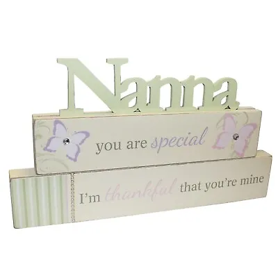 Nanna Mantel Plaque Stacking Design With Butterflies And Diamantes Mother's Day • £6.99