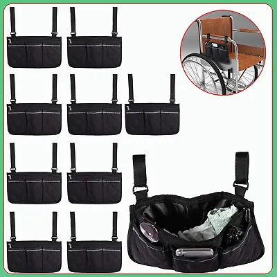 Wheelchair Side Pocket Organizer Holder Pouch Armrest Storage Bag Outdoor Lot • $21
