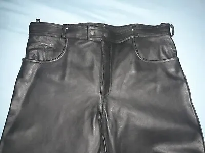 Genuine Leather Motorcycle Pants Black Size 40 Waist: 38  Inseam: 33  • $60