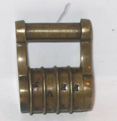 Petite 1800's Rare Brass Steel Victorian 4 Wheel Combination Lock • $39.99