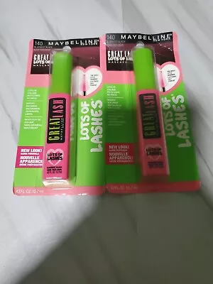 2 Maybelline Great Lash Lots Of Lashes Mascara Volumizing Blackest Black • $14