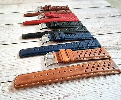 £14.95 • Buy Finest Italian Leather Perforated Q Release Watch Strap Band 18mm 20mm 21mm 22mm
