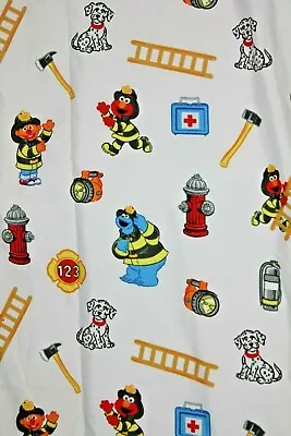 Toddler Flat Sheet Firefighter Fireman Ernie Sesame Street Elmo Cookie Monster • $10.99