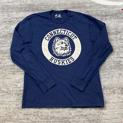 $21.77 • Buy UConn Huskies Shirt Adult Medium Blue White Long Sleeve  NCAA Basketball Mens
