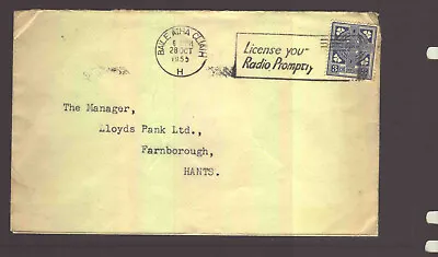 $1.10 • Buy 1955 Slogan Postmark, License Your Radio Dublin H To Lloyd's Bank Farnborough