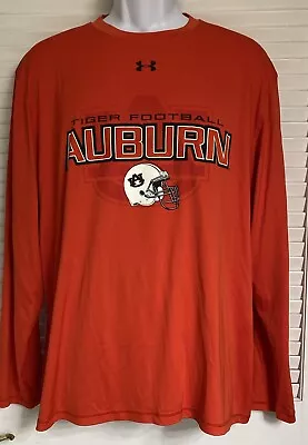 Men's Under Armour Green Auburn Tigers Football Long Sleeve T-Shirt XL Heatgear • $15.99