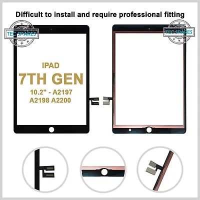 For IPad 2019 IPad 7th Gen 10.2  A2197 Touch Screen Digitizer Glass Replacement • £9.61