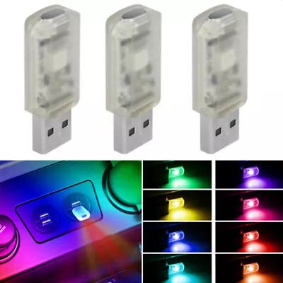 3x Mini LED USB Touch Key Car Interior Atmosphere Ambient Light Lamp Accessories • $8.51