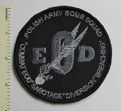 POLISH ARMY BOMB SQUAD COMBAT EOD PATCH SABOTAGE DIVERSION (Black) POLAND H & L • $15.26