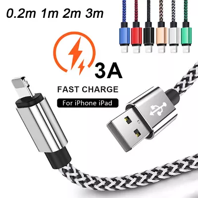 Fast Charger Cable For IPhone 14 13 12 11 XS X 8 7 Plus USB Charging Lead 2m 3m • $7.66