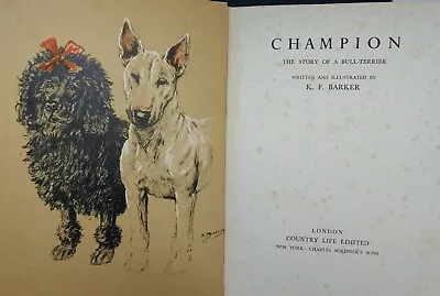 1936 Uk Fe White Bull Terrier Standard Poodle Dog Book K.f. Barker  Champion  • £79.15