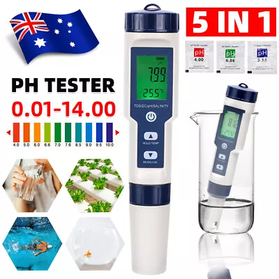 PH Meter TDS/EC/Salinity/Temperature Tester Pen Hydroponics Pool Water Test Kit • $26.85