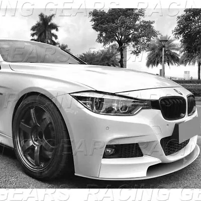 Fit 2012-2018 Bmw F30 3-series M-tech M-sport Painted White Front Bumper Lip Kit • $75.95