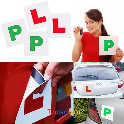 £3.59 • Buy 4 X Fully Magnetic L & P Plates Learner New Driver Exterior Car Secure Safe Sign