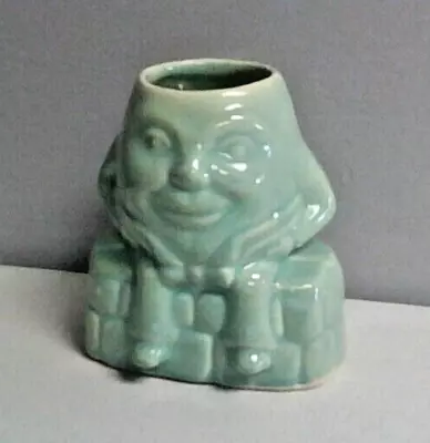 Vintage Green Humpty Dumpty Ceramic Pottery Planter Vase USA • $13.99