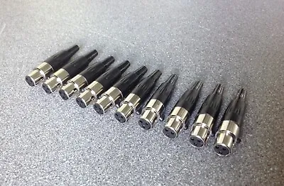Mini XLR - TA3F - 3pin Female Connector With Boot - Lot Of 10 -  High Quality • £15