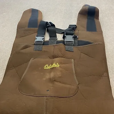 Cabela's Mens Brown Adjustable Braces Fishing Long Chest Waders Size Small • $24.95