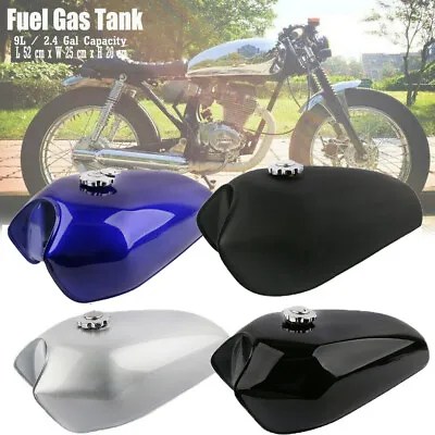$113.95 • Buy 9L Motorcycle 2.4 Gal Vintage Fuel Gas Tank Cap Cover For Honda CG125 Cafe Racer