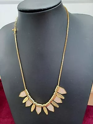 Necklace Bib Gold Toned  Layered Statement Leaf Necklace Egyptian Style • £3.49
