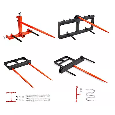 VEVOR 49/39  Hay Spear Bale Spears Skid 3-Point Hitch/Steer Loader 1600lbs • $193.99