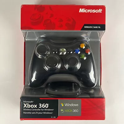 Microsoft XBOX 360 Wireless Controller For Windows With USB Receiver Box TESTED • $73.58